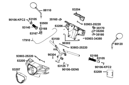 Nut U 10MM (c) — 90304-GHE8-C00 — KYMCO exploded-view diagram