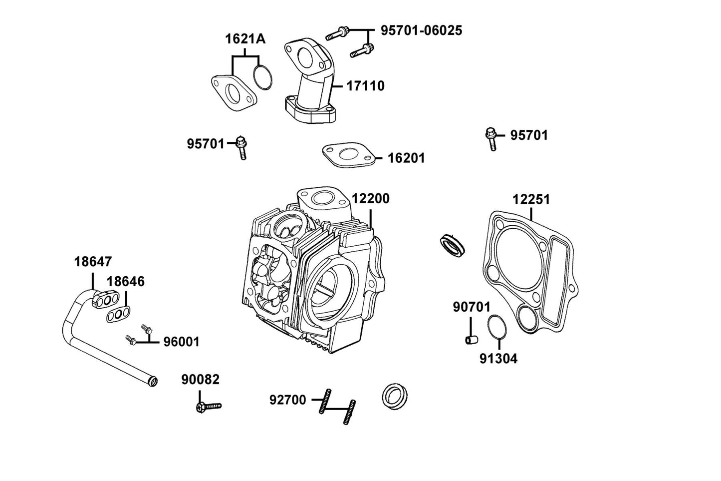 Gasket Cylinder Head — 12251-LCA7-E90 — KYMCO exploded-view diagram