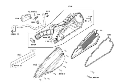 Clip D11 Tube — 95002-41100-04 — KYMCO exploded-view diagram