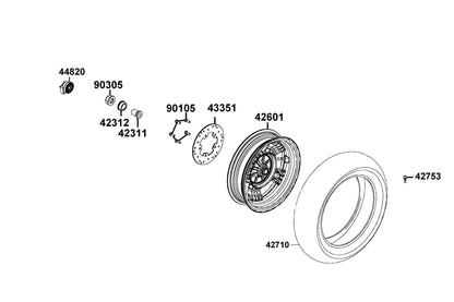 Clollar Rr Axle Side — 42312-KHB4-C00 — KYMCO exploded-view diagram