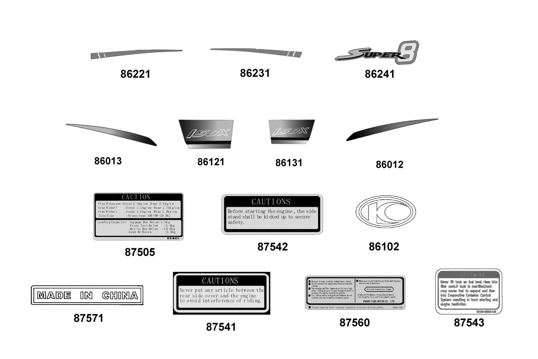 Stripe B R Body Cover — 86241-ADA9-M33-T02 — KYMCO exploded-view diagram