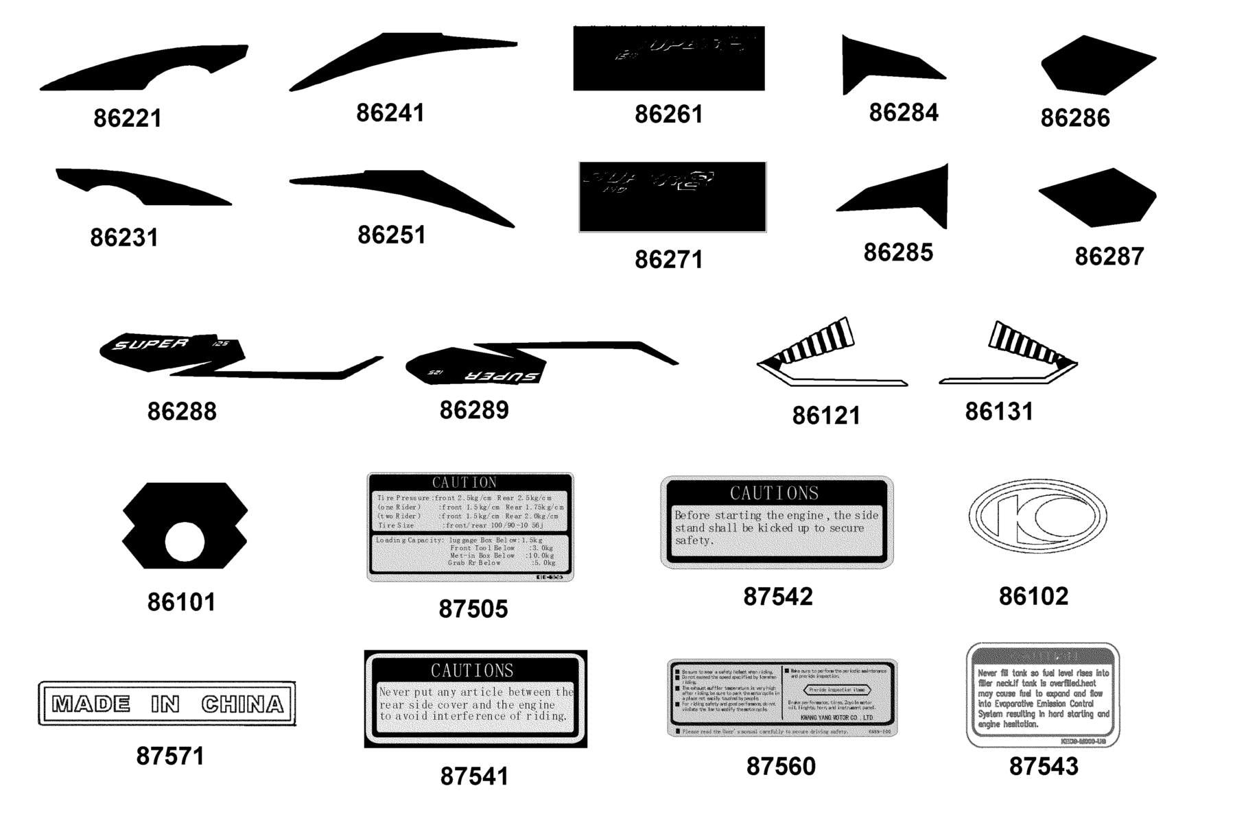 Stripe L Body Cover — 86271-ADB1-M30-T02 — KYMCO exploded-view diagram