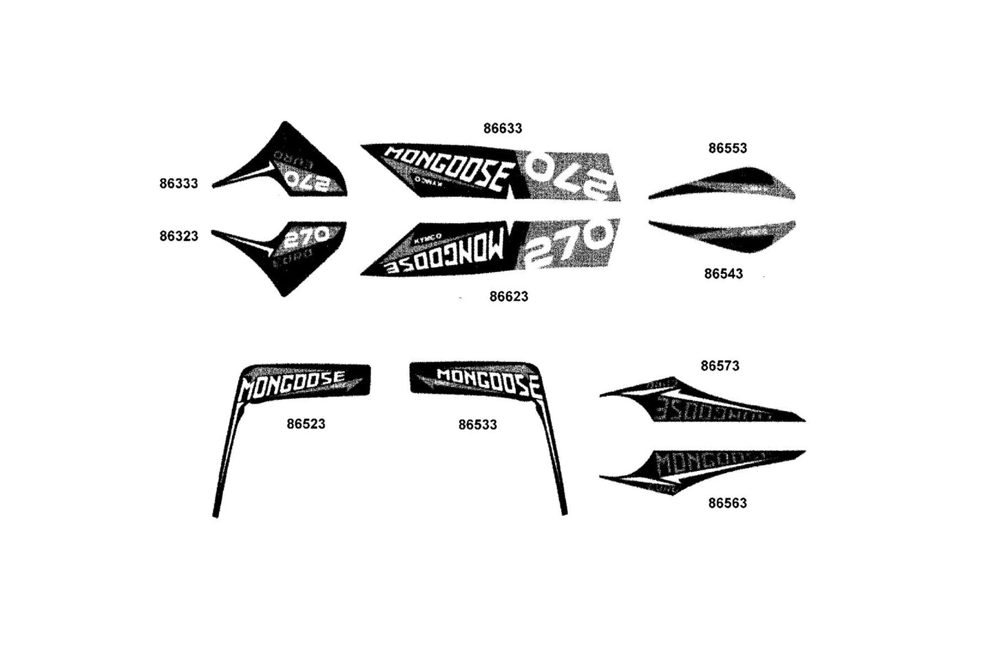 Stripe B R Frnder Fr — 86543-AHA5-M30-T04 — KYMCO exploded-view diagram