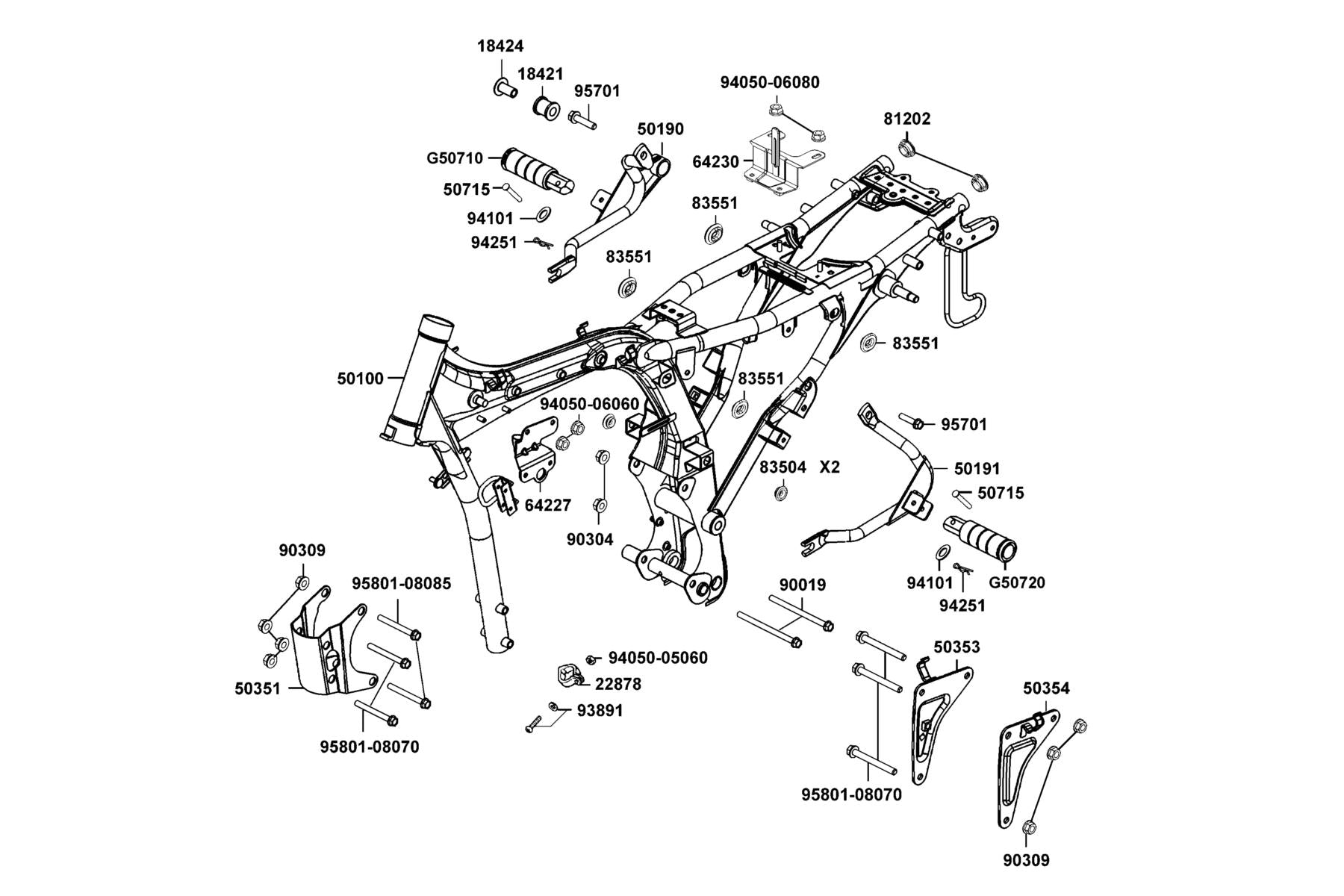Nut U Flange 10MM — 90304-GLW0-90A — KYMCO exploded-view diagram