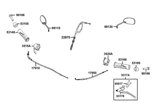 Sw. Assy. Lh Hndl. Comp. — 3520A-ACA5-BJ0 — KYMCO exploded-view diagram