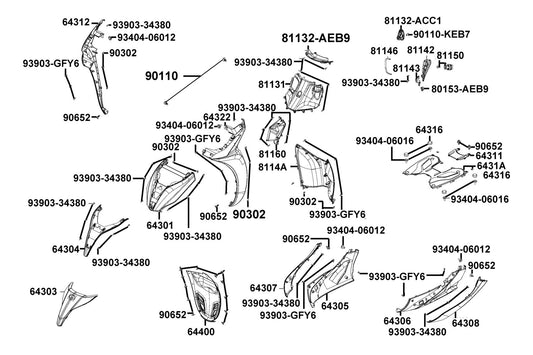 Fr Inner Box — 81160-AEB9-E00-N1R — KYMCO exploded-view diagram