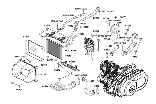 Clip B15 Tube — 95002-02100 — KYMCO exploded-view diagram