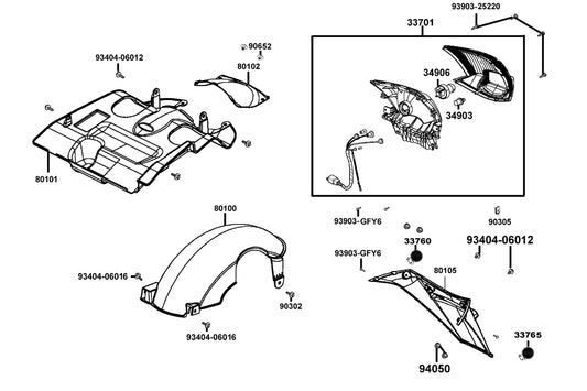 Nut U 16MM(C) — 90305-GHK8-C00 — KYMCO exploded-view diagram