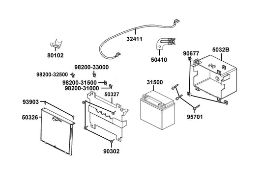 Blade Fuse 25A — 98200-32500 — KYMCO exploded-view diagram