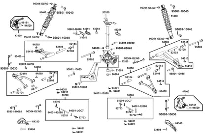KYMCO Stem Steering exploded-view diagram, MXU 550