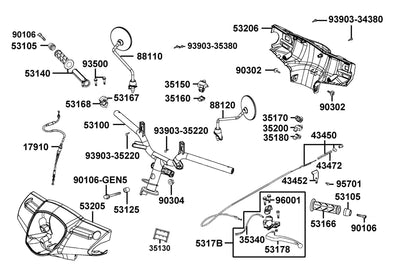 Nut U 10MM (c) — 90304-GHE8-C00 — KYMCO exploded-view diagram