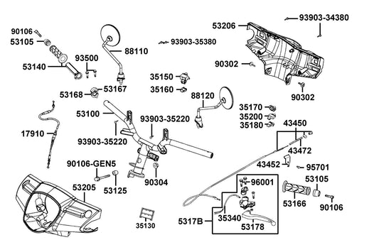 Nut U 10MM (c) — 90304-GHE8-C00 — KYMCO exploded-view diagram