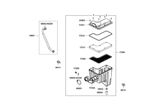 Clip B14.5 Tube — 95002-02150 — KYMCO exploded-view diagram