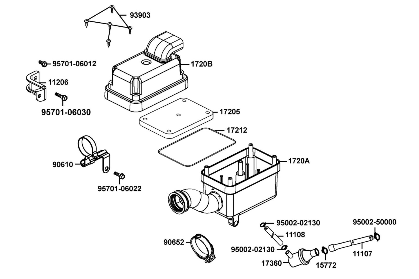 Band 44 Air/c Connecting Tube — 90652-KTCT-900 — KYMCO exploded-view diagram