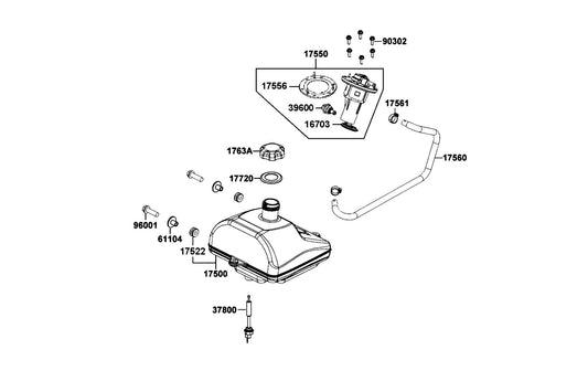 Tank Fuel — 17500-BLD3-M00 — KYMCO exploded-view diagram