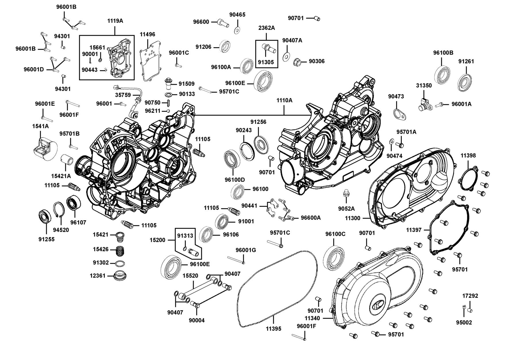 Bearing Ball Radial 6305 — 91001-KFBF-90A — KYMCO exploded-view diagram