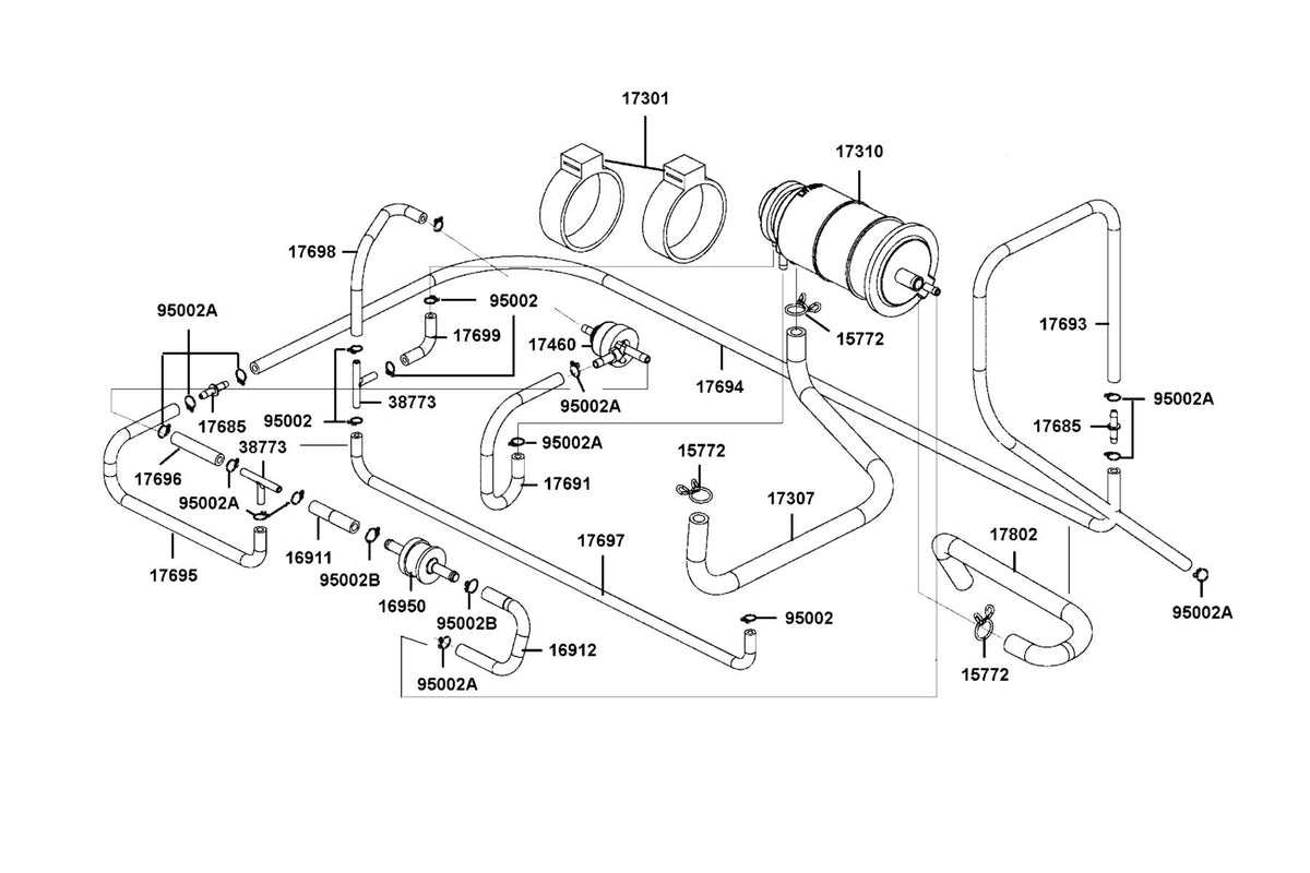 KYMCO Canister exploded-view diagram, UXV 450