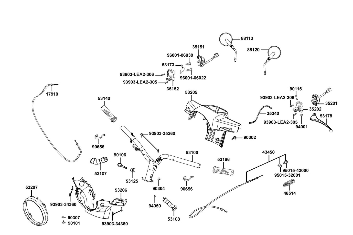 Nut U 10MM — 90304-GHE8-004 — KYMCO exploded-view diagram