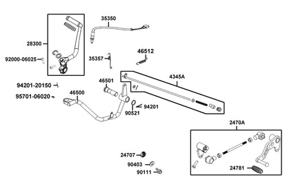 KYMCO Starter Kick exploded-view diagram, K-Pipe 125