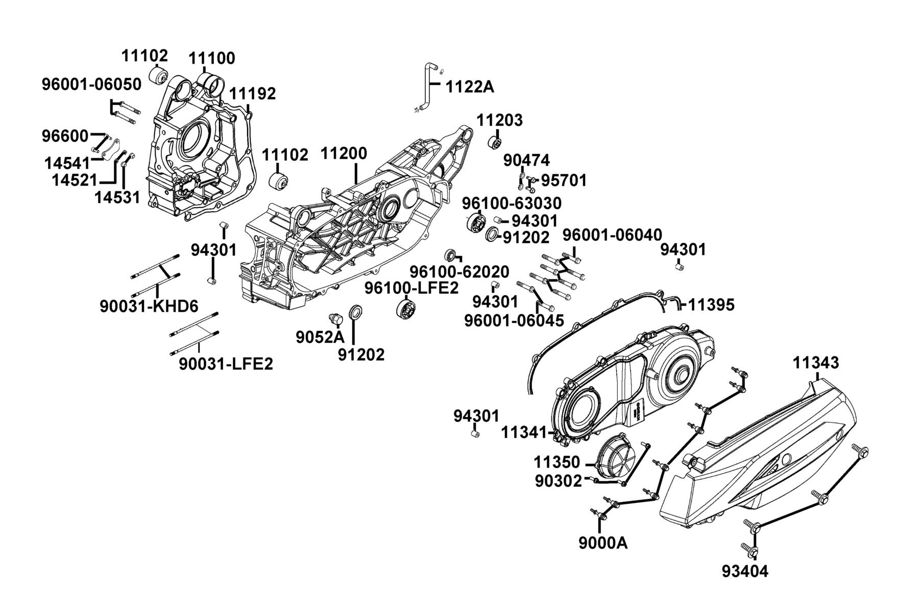 Gasket L Cover@a — 11395-AEB9-E00 — KYMCO exploded-view diagram
