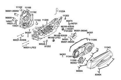Gasket L Cover@a — 11395-AEB9-E00 — KYMCO exploded-view diagram