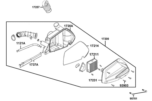V Tube Assy — 1737A-KUDU-C00 — KYMCO exploded-view diagram