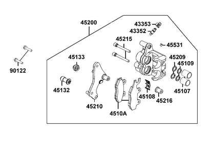 KYMCO Front Brake Panel exploded-view diagram, SPADE 150