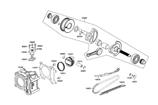 O-ring 15.2X1.5 — 91301-GLR0-005 — KYMCO exploded-view diagram