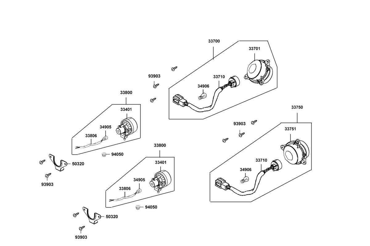 KYMCO Light Assy Rr Comb exploded-view diagram, UXV 450