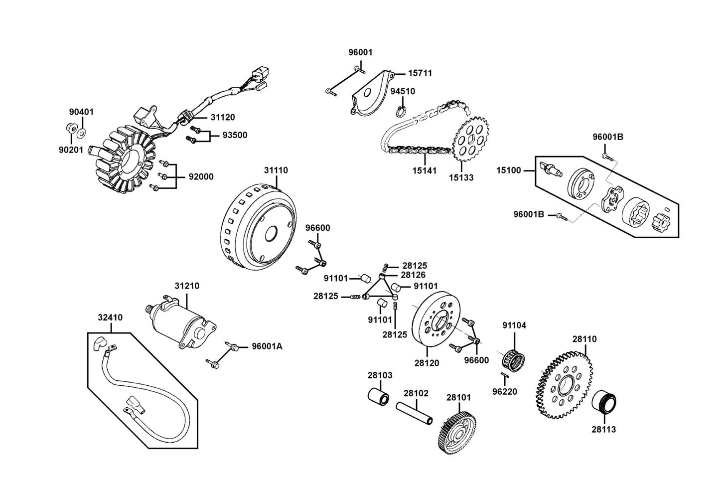 Brg Needle 28X32X17 red(0~-0.002) — 91104-GFY6-90C-R — KYMCO exploded-view diagram