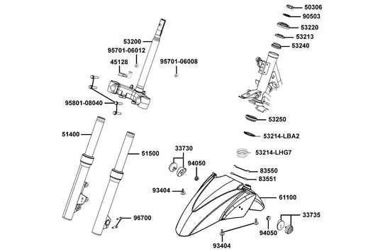 Fork Assy Fr L — 51500-LGE5-E00-NYA — KYMCO exploded-view diagram