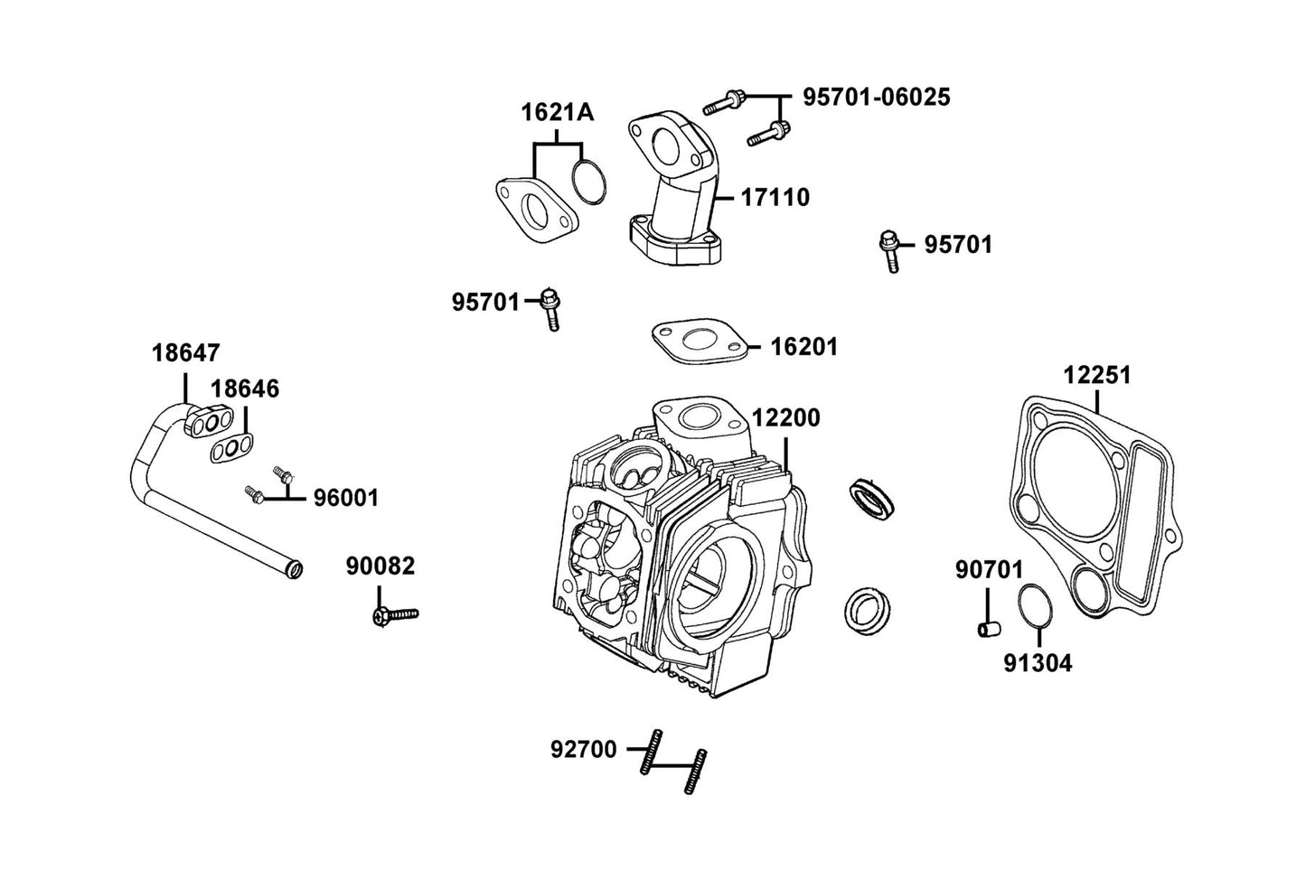 Gasket Cylinder Head — 12251-LCA7-E90 — KYMCO exploded-view diagram
