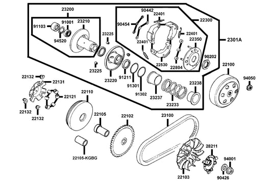 Oil Seal 34*39*3 — 91211-KEE1-C00 — KYMCO exploded-view diagram