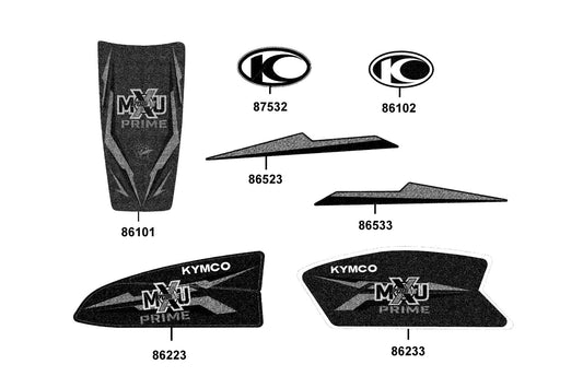Stripe L Fuel Tank — 86233-AAJ5-M31-T01 — KYMCO exploded-view diagram