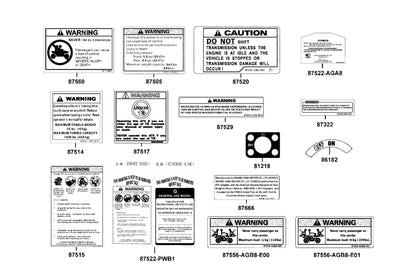 KYMCO Caution Label exploded-view diagram, MXU 700