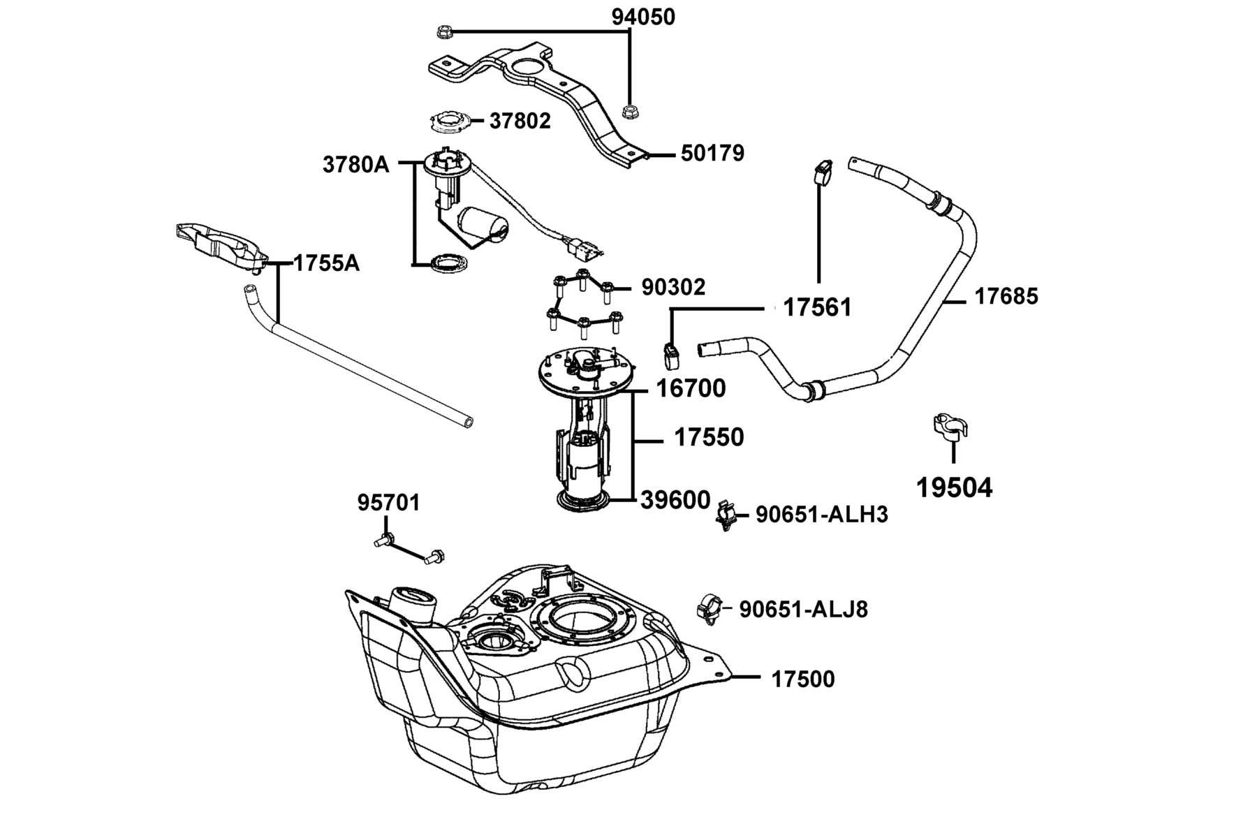 Bolt-wash 5*12 — 90302-PUA3-B51 — KYMCO exploded-view diagram
