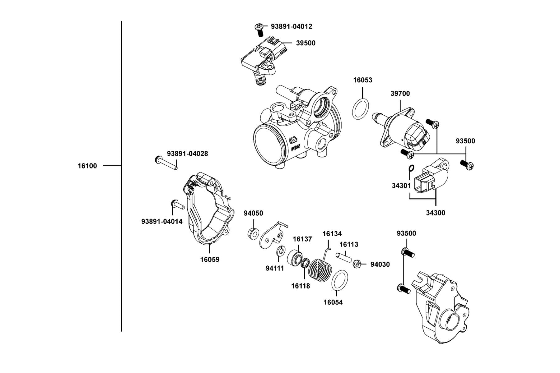 Nut Hex 5mm — 94030-PTA1-800 — KYMCO exploded-view diagram