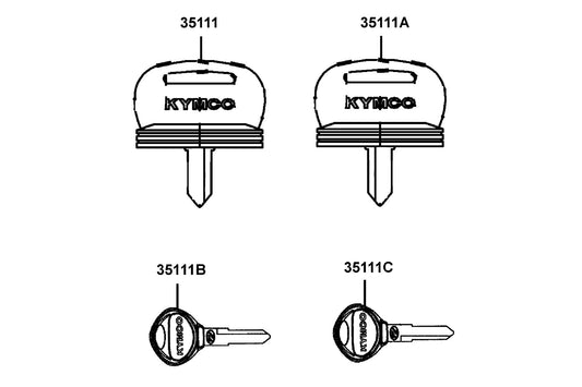Key Comp (for Service) — 35111-LLB1-328-M1 — KYMCO exploded-view diagram