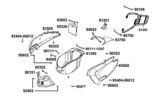Cover Battery — 81201-AKB7-C00-F1P — KYMCO exploded-view diagram