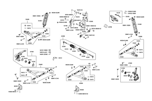 Spacerwheel Steering — 44708-ALE8-E01 — KYMCO exploded-view diagram