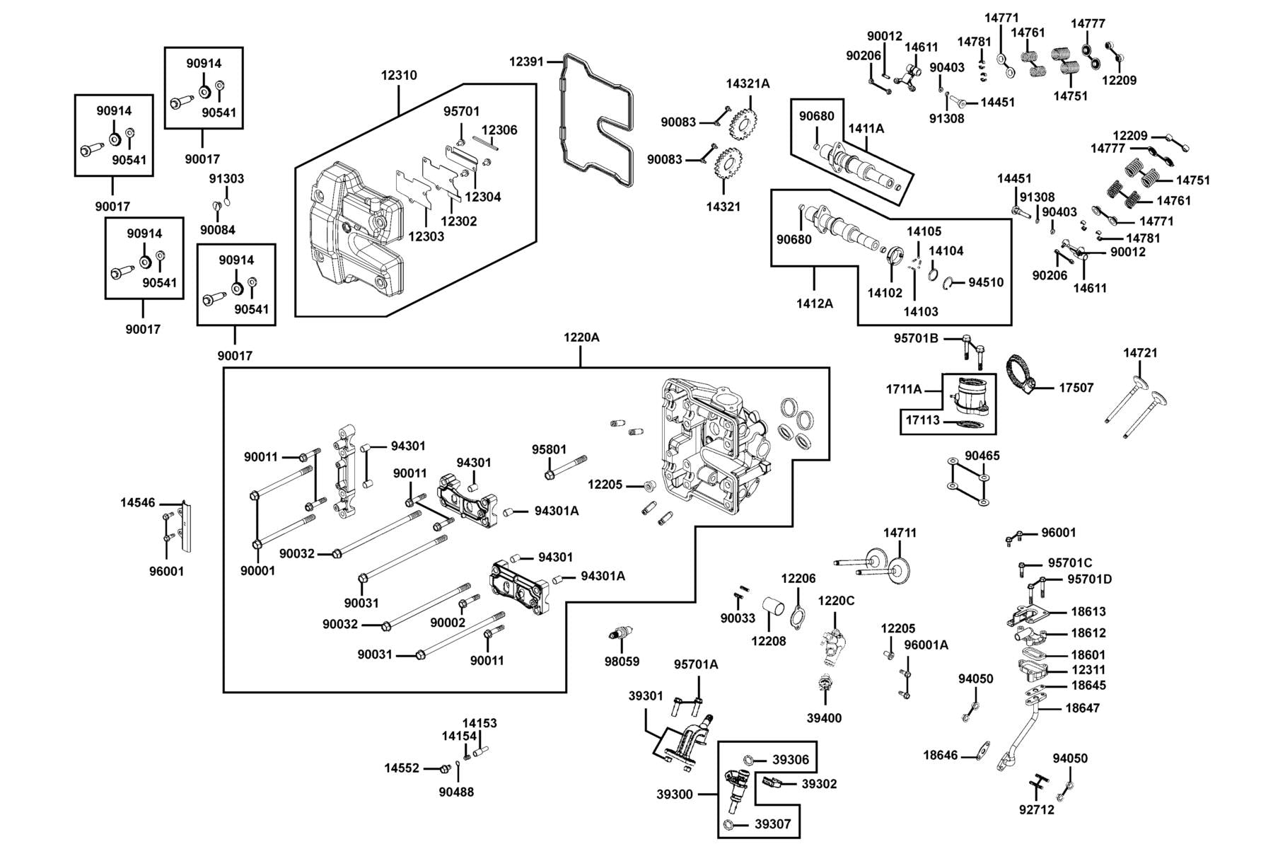 Seal Head Cover — 12391-LBA2-E00 — KYMCO exploded-view diagram