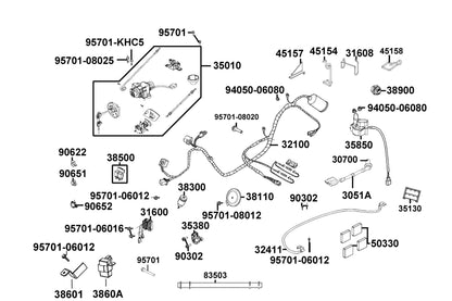 KYMCO Wire Harness exploded-view diagram, Like 150i ABS