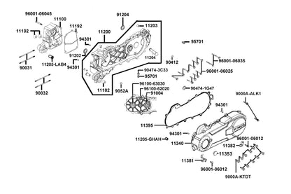 Gasket L Cover — 11395-LCD2-C00 — KYMCO exploded-view diagram