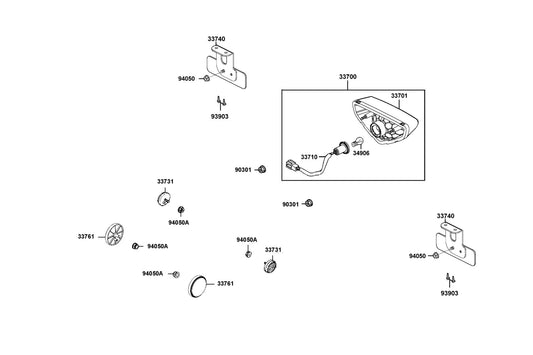 Reflex Reflector — 33761-KHC5-M00 — KYMCO exploded-view diagram