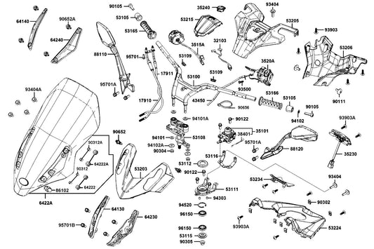 Nut U 14MM — 90305-LBD4-900 — KYMCO exploded-view diagram