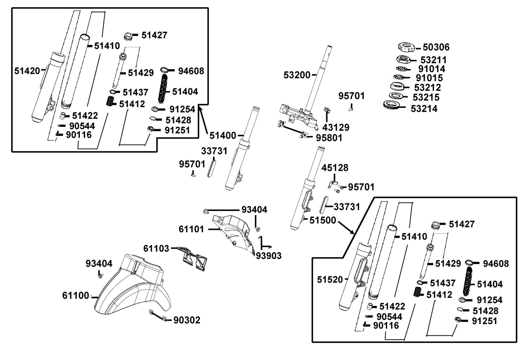 Fork Assy Fr L — 51500-ACC1-E10-N8A — KYMCO exploded-view diagram