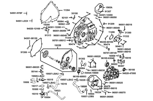 Oil Seal 12X22X9 — 91209-PWB1-900 — KYMCO exploded-view diagram