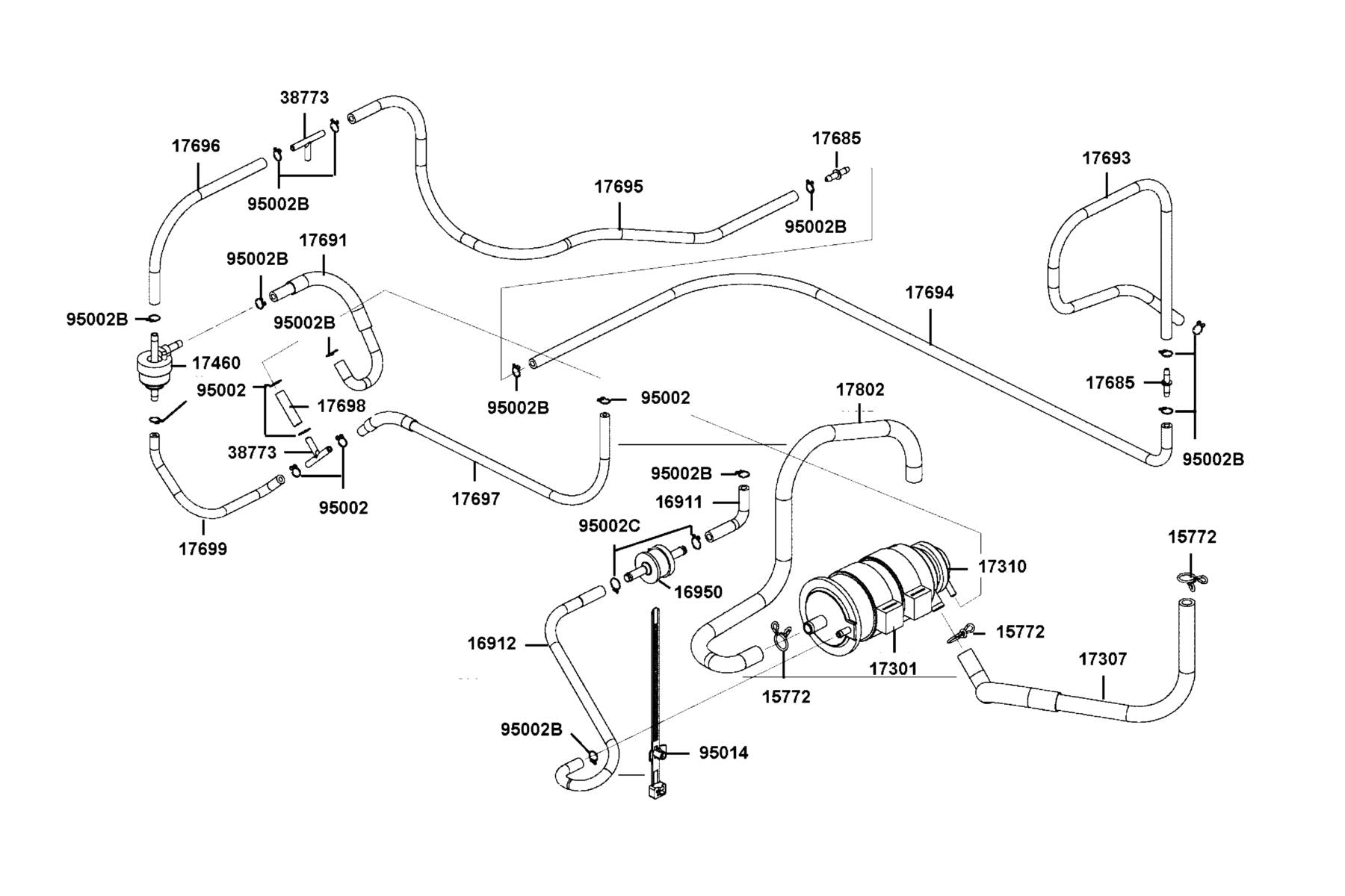 Hose Assy???canister-t Joint — 17307-AGA6-M00 — KYMCO exploded-view diagram