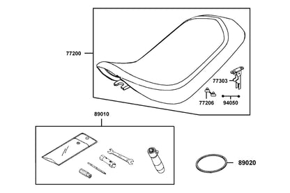 KYMCO Seat exploded-view diagram, MONGOOSE 110