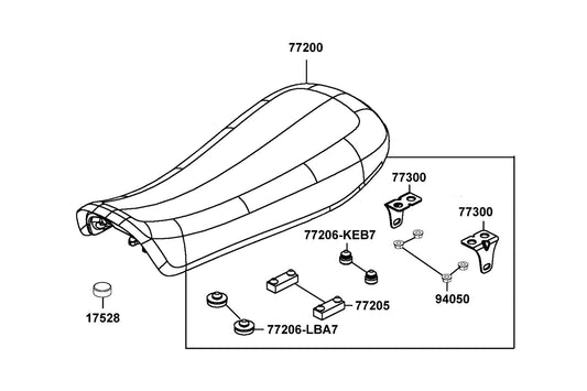 Stay — 77300-ALH3-900 — KYMCO exploded-view diagram